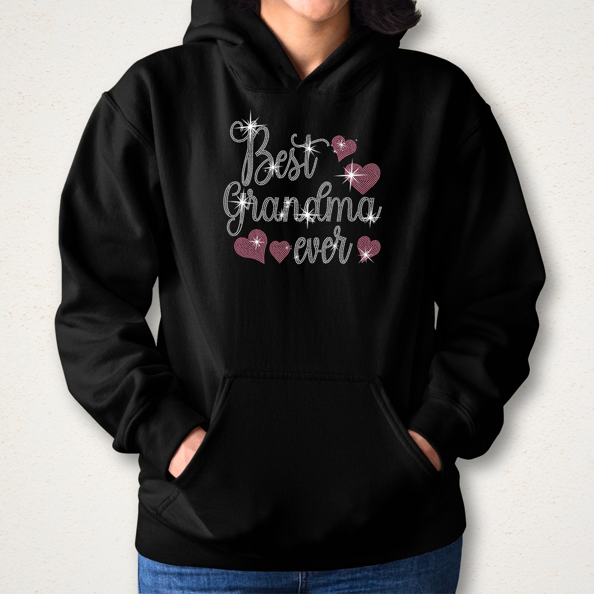 Best Grandma Ever Rhinestone Shirt: Best Mom Heart Themed Tee