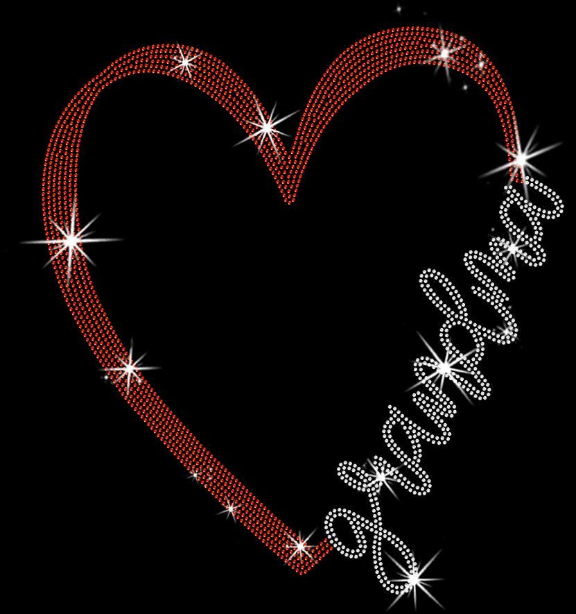 Grandma Heart Themed Rhinestone Shirt: Grandma Heart Bling Tee