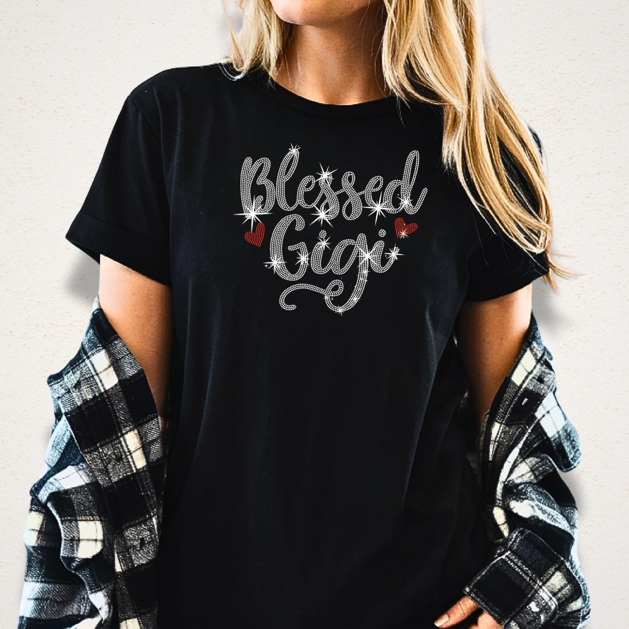 Retro Blessed Gigi Rhinestone Shirt: Cute Gigi Bling Sweatshirt