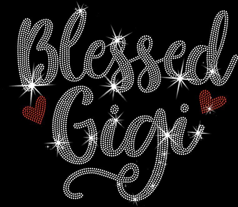 Retro Blessed Gigi Rhinestone Shirt: Cute Gigi Bling Sweatshirt