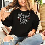 Retro Blessed Gigi Rhinestone Shirt: Cute Gigi Bling Sweatshirt