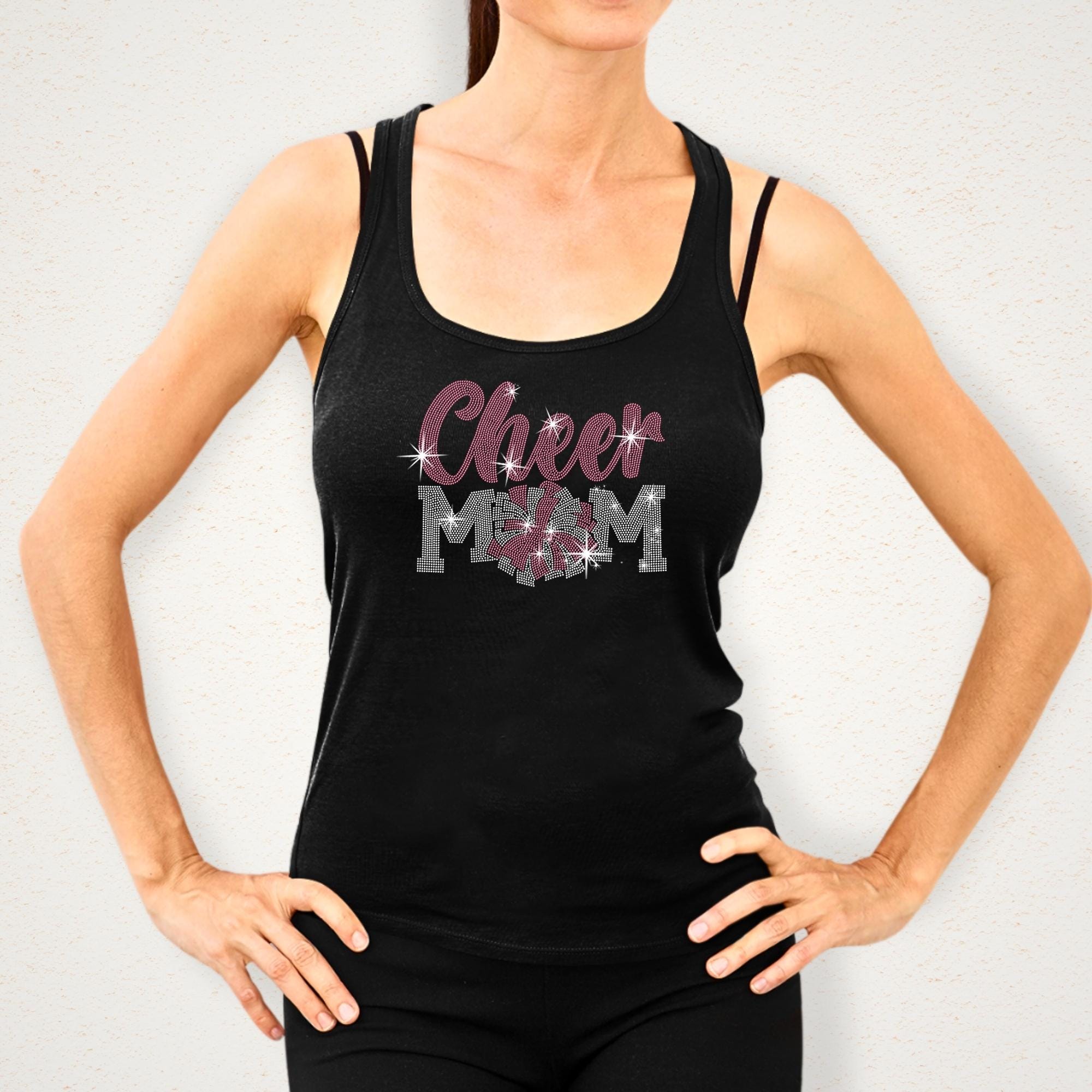 Cheer Mom Rhinestone Shirt: Cheerleading Mama Sparkle Outfit