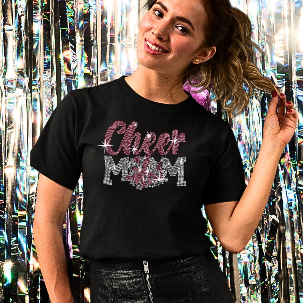 Cheer Mom Rhinestone Shirt: Cheerleading Mama Sparkle Outfit