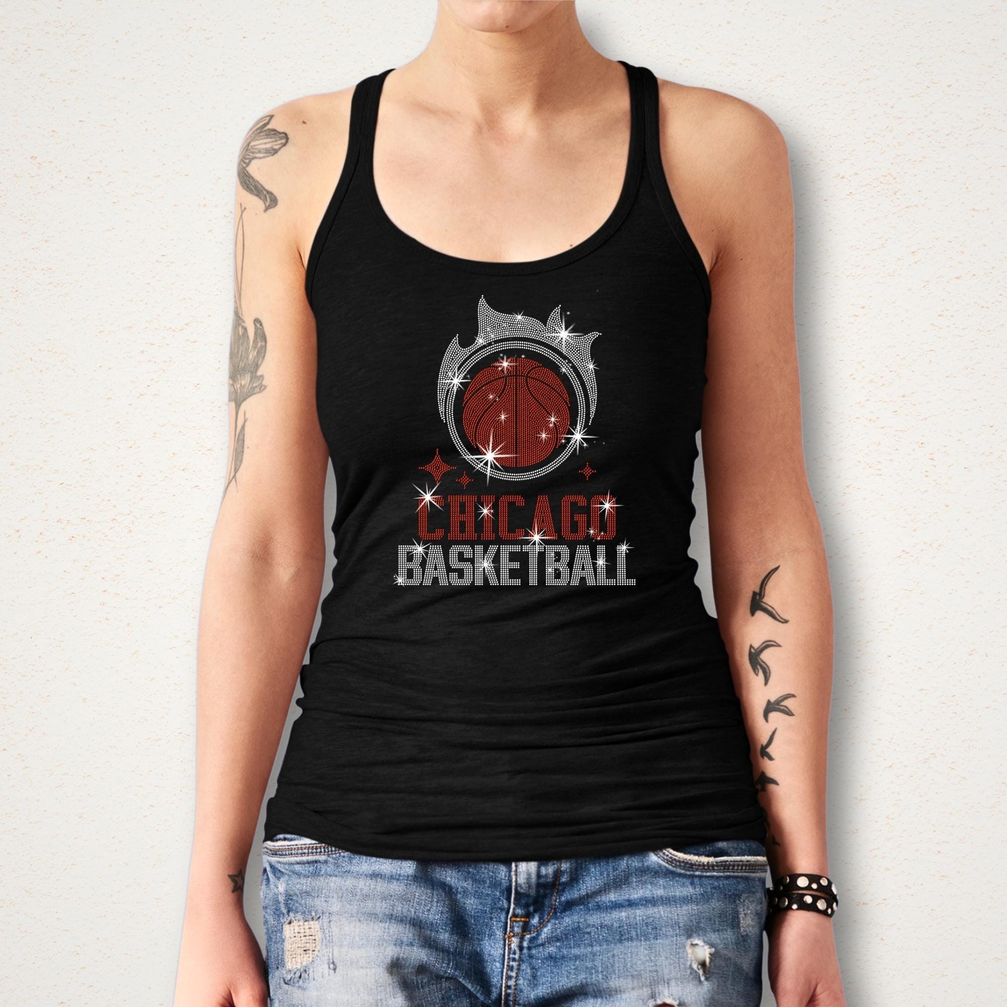 Chicago Basketball Team Rhinestone Shirt: Sparkly Basketball Game Day Tee