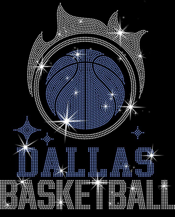 Dallas Basketball Team Rhinestone Shirt: Sparkly Women's Basketball Tee