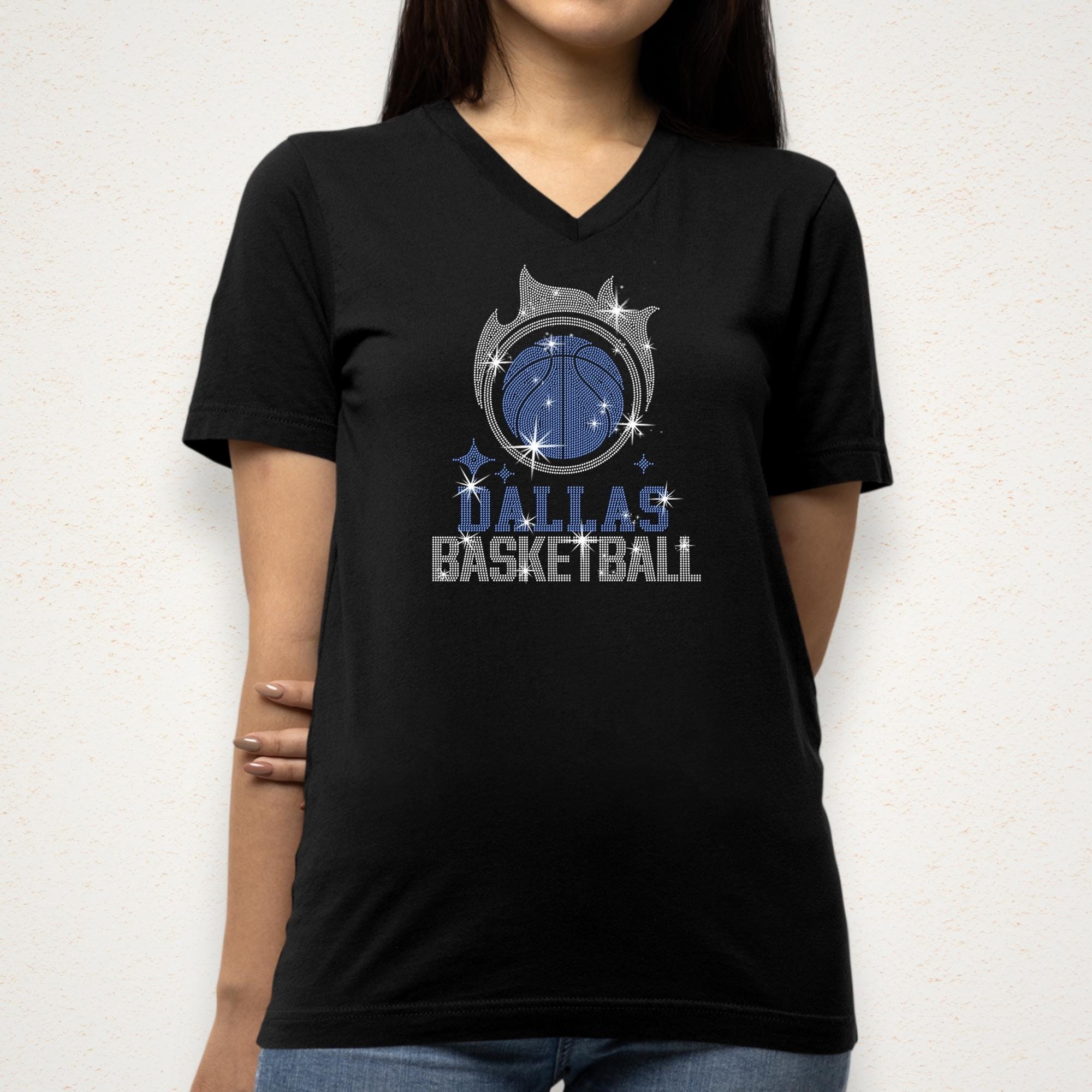 Dallas Basketball Team Rhinestone Shirt: Sparkly Women's Basketball Tee