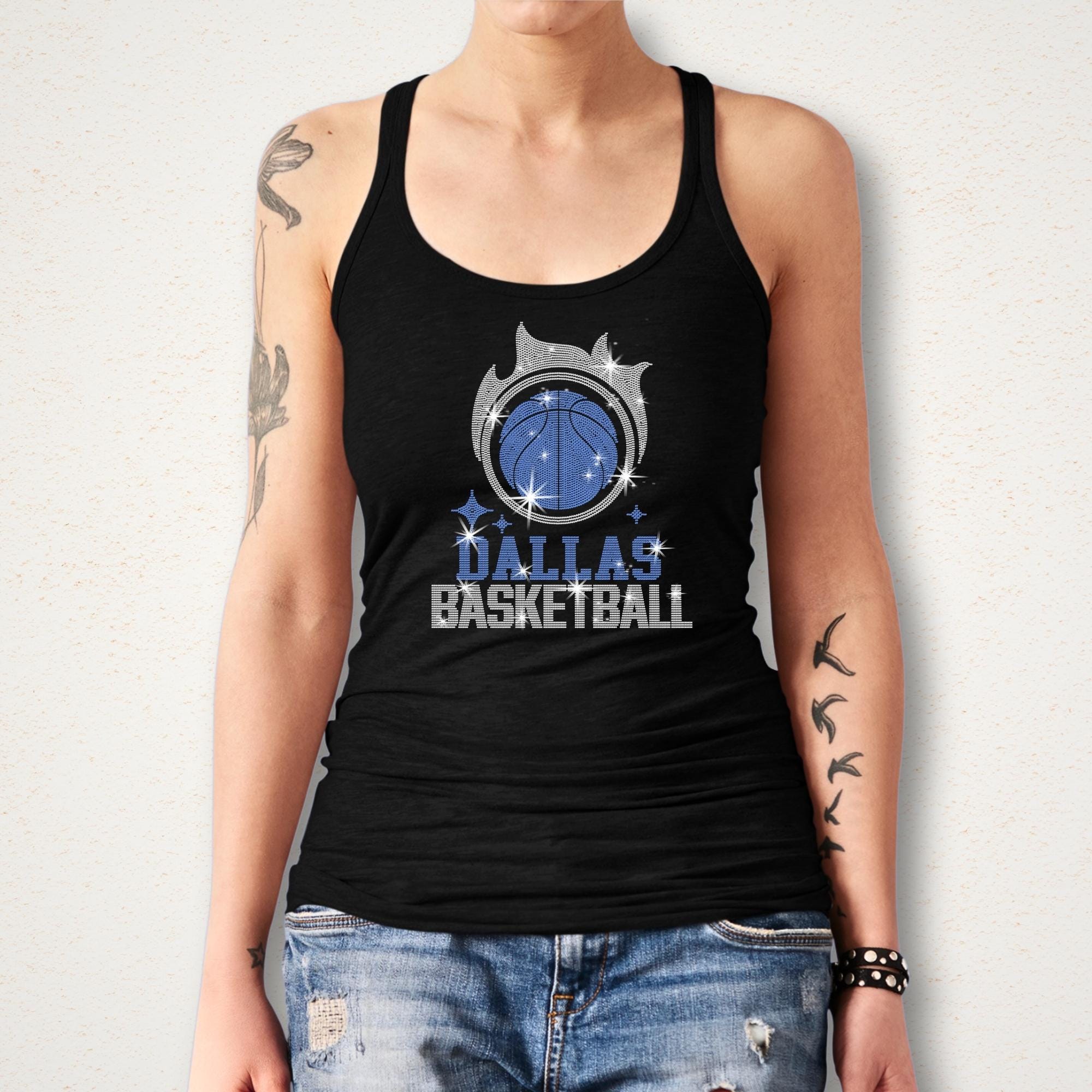 Dallas Basketball Team Rhinestone Shirt: Sparkly Women's Basketball Tee