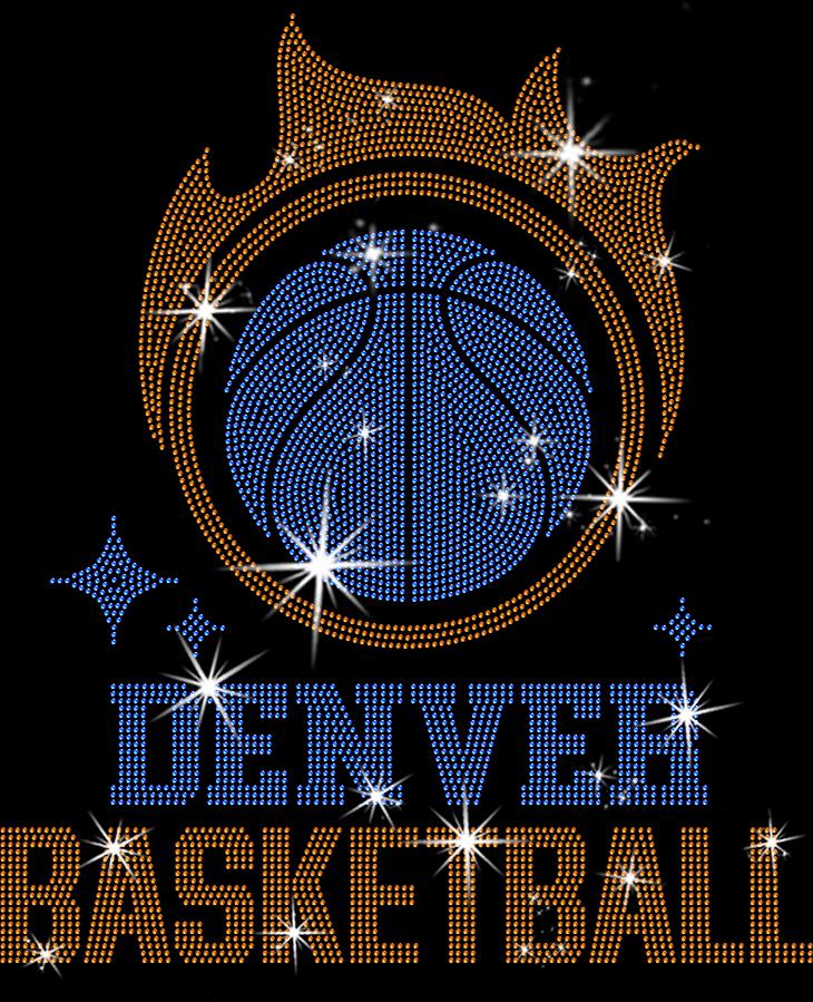 Denver Basketball Team Rhinestone Shirt: Sparkly Game Day Tee
