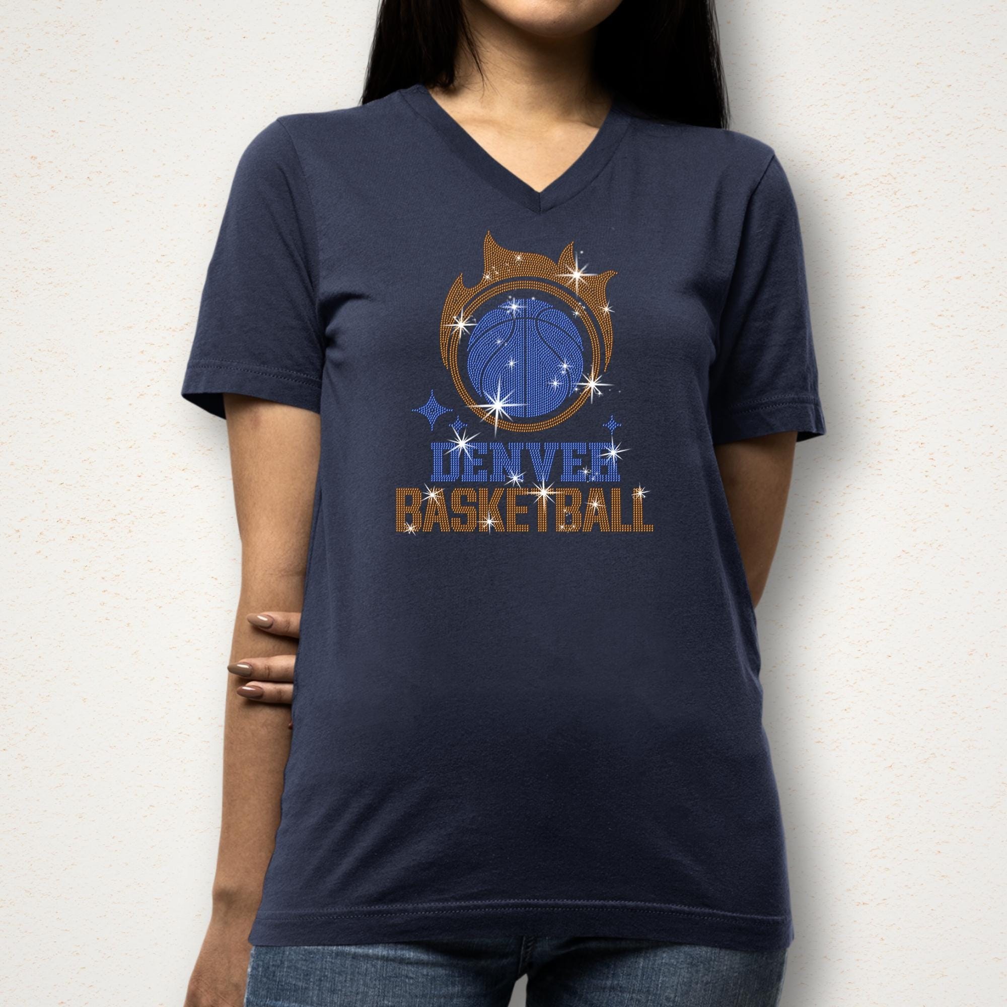 Denver Basketball Team Rhinestone Shirt: Sparkly Game Day Tee