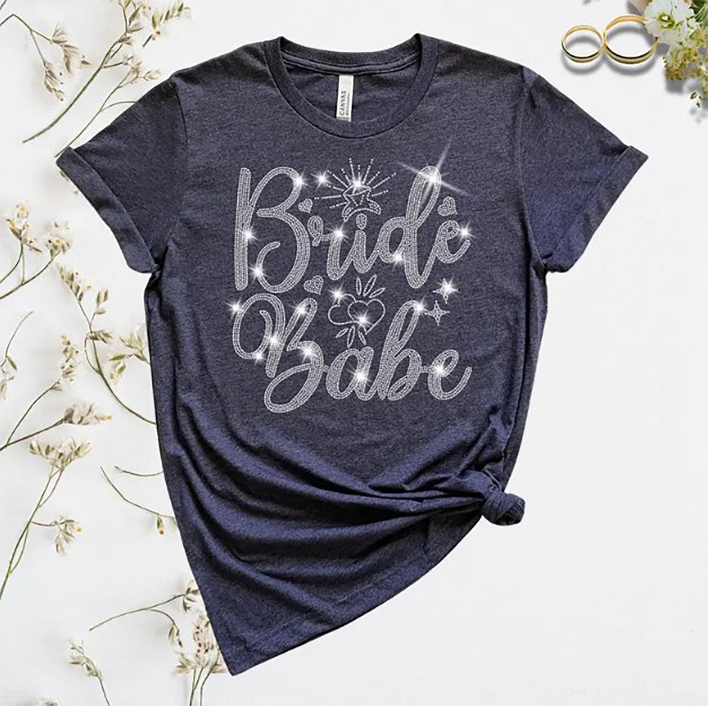 Bride Babes Team Rhinestone Shirt: Sparkling Bride Friends Tee