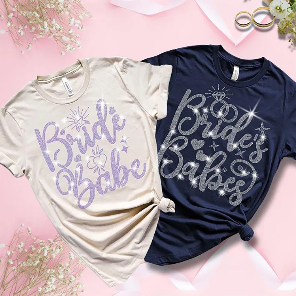 Bride Babes Team Rhinestone Shirt: Sparkling Bride Friends Tee