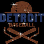 Detroit Baseball Rhinestone Shirt: Sparkly Gift for Baseball Mom