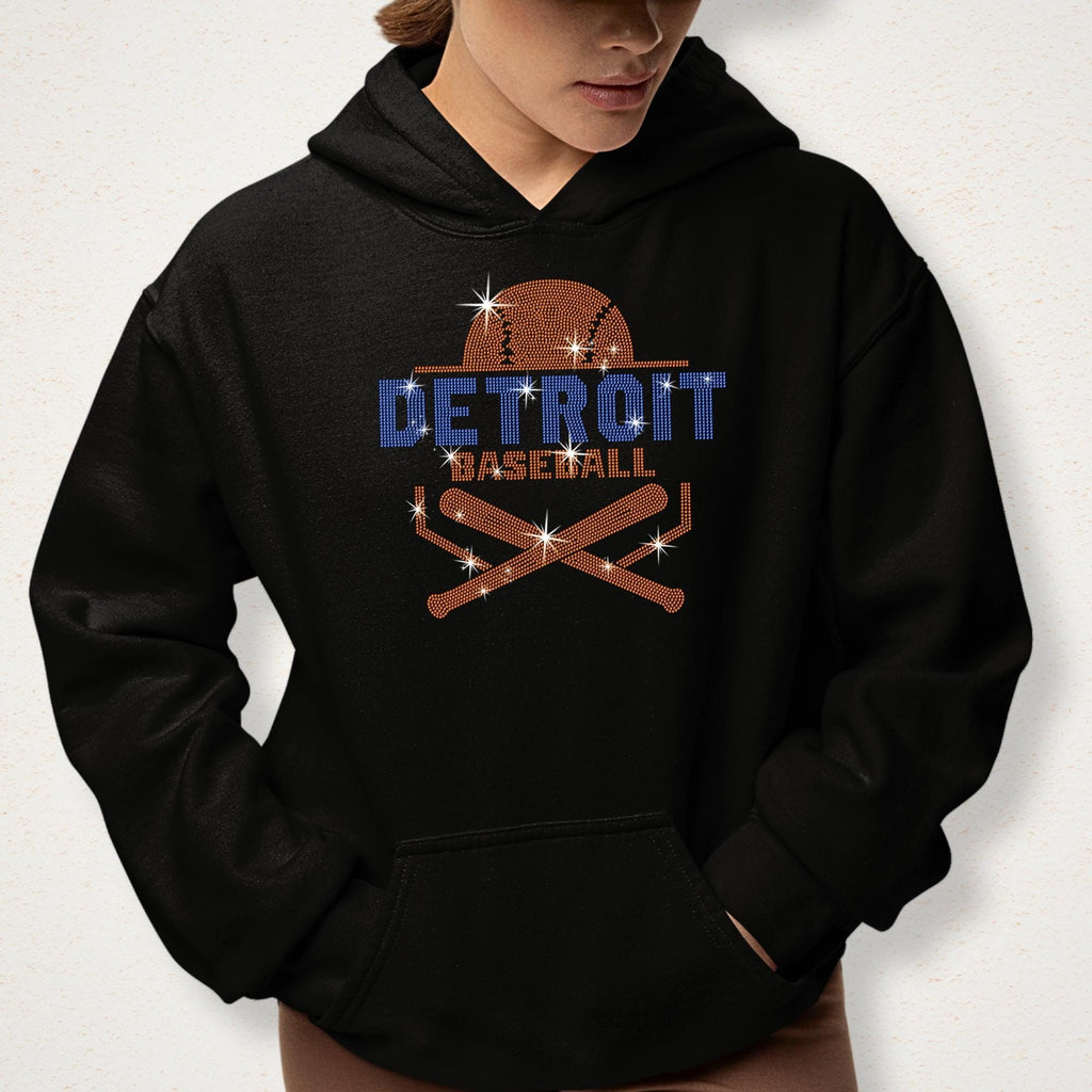 Detroit Baseball Rhinestone Shirt: Sparkly Gift for Baseball Mom