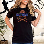 Detroit Baseball Rhinestone Shirt: Sparkly Gift for Baseball Mom
