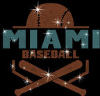 Miami Baseball Rhinestone Shirt: Tailgate Retro Bling Tee