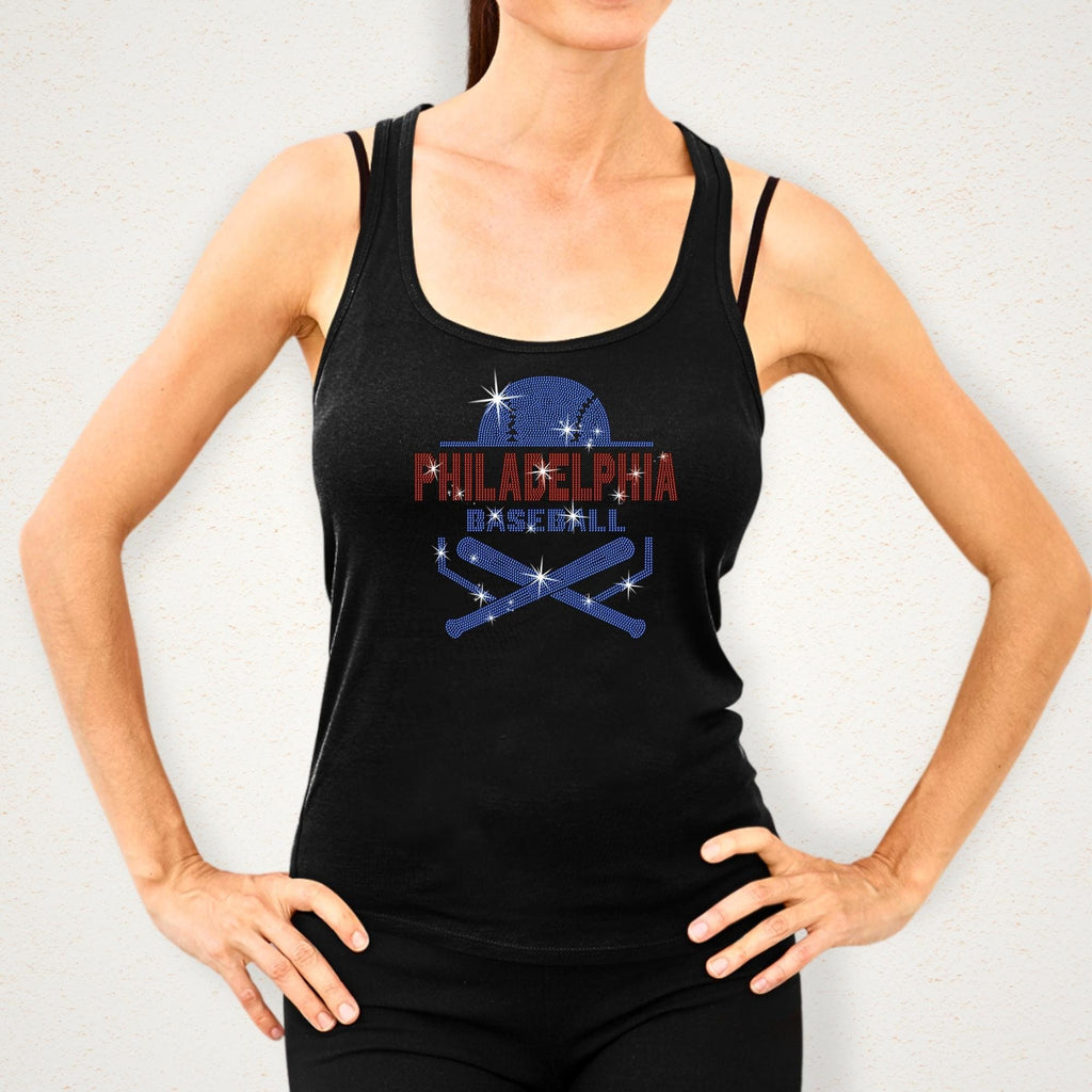 Philadelphia Baseball Rhinestone Shirt: Trendy Baseball Mom Tee