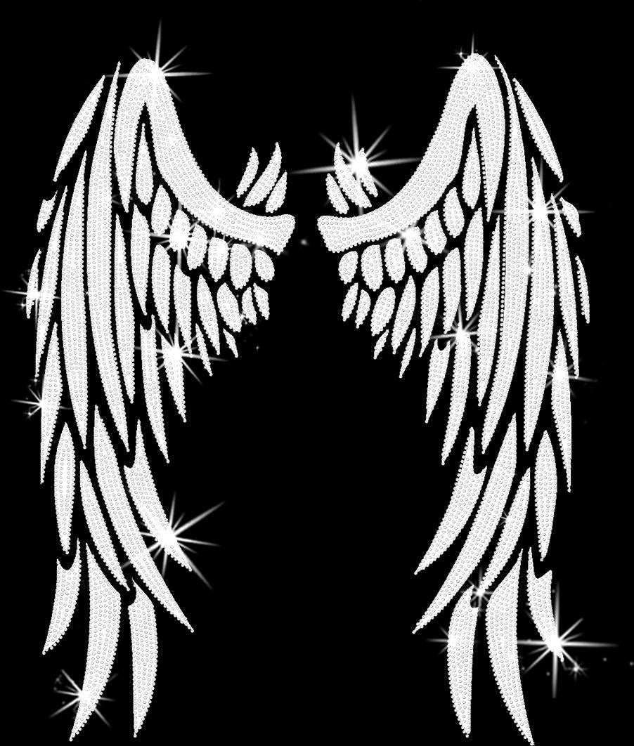 Angel Wings DTF Rhinestone Shirt: Sparkly Angel Wings Sweatshirt