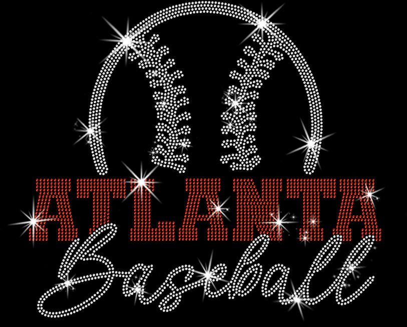 Atlanta Baseball Team Rhinestone Shirt: Trendy Atlanta Game Day Tee