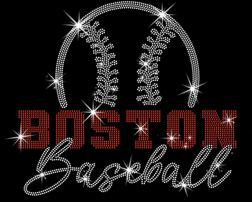 Boston Baseball Team Rhinestone Shirt: Game Day Tailgate Retro Tee