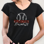 Cincinnati Baseball Team Rhinestone Shirt: Retro Groovy Baseball Tee