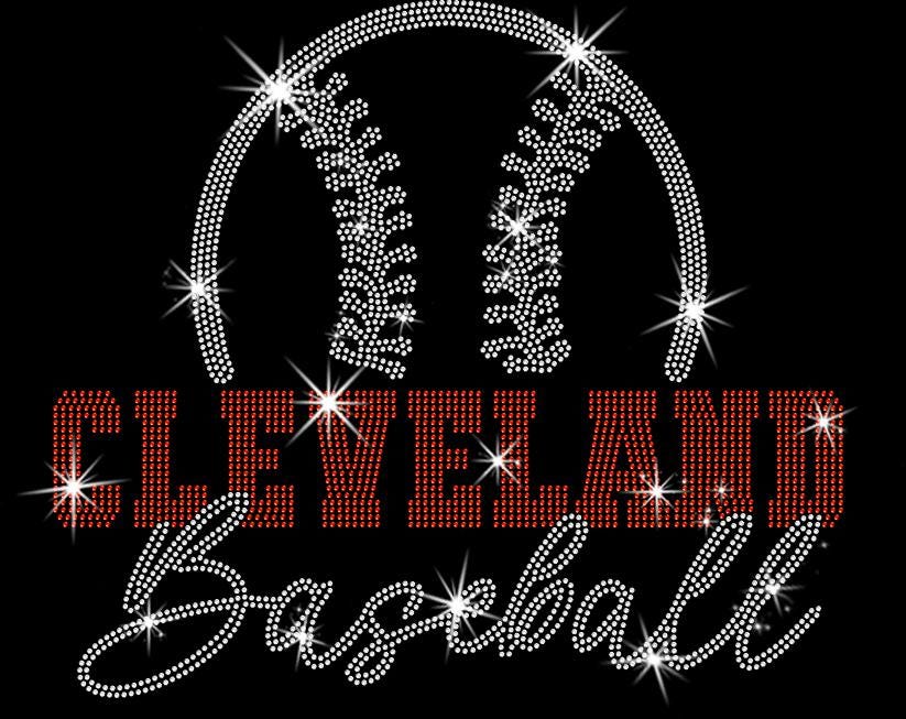 Cleveland Baseball Team Rhinestone Shirt: Game Day Tailgate Sports Tee