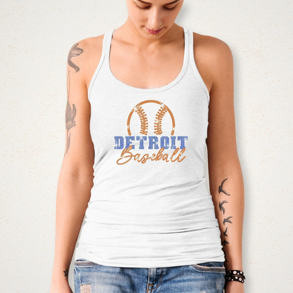 Detroit Baseball Team Rhinestone Shirt: Cute Baseball Game Day Tee