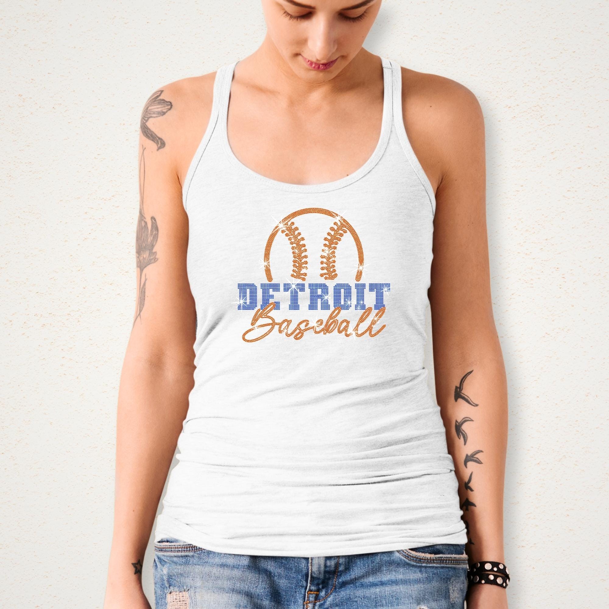 Detroit Baseball Team Rhinestone Shirt: Cute Baseball Game Day Tee