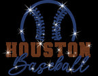 Houston Baseball Team Rhinestone Shirt: Retro Game Day Apparel