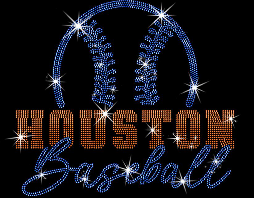 Houston Baseball Team Rhinestone Shirt: Retro Game Day Apparel