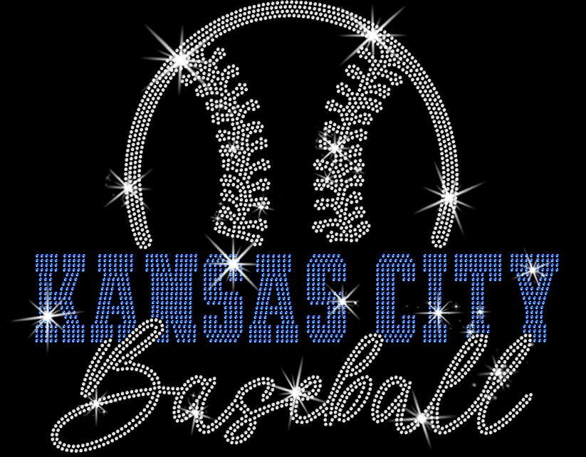 Kansas City Baseball Team Rhinestone Shirt: Trendy Retro Baseball Tee