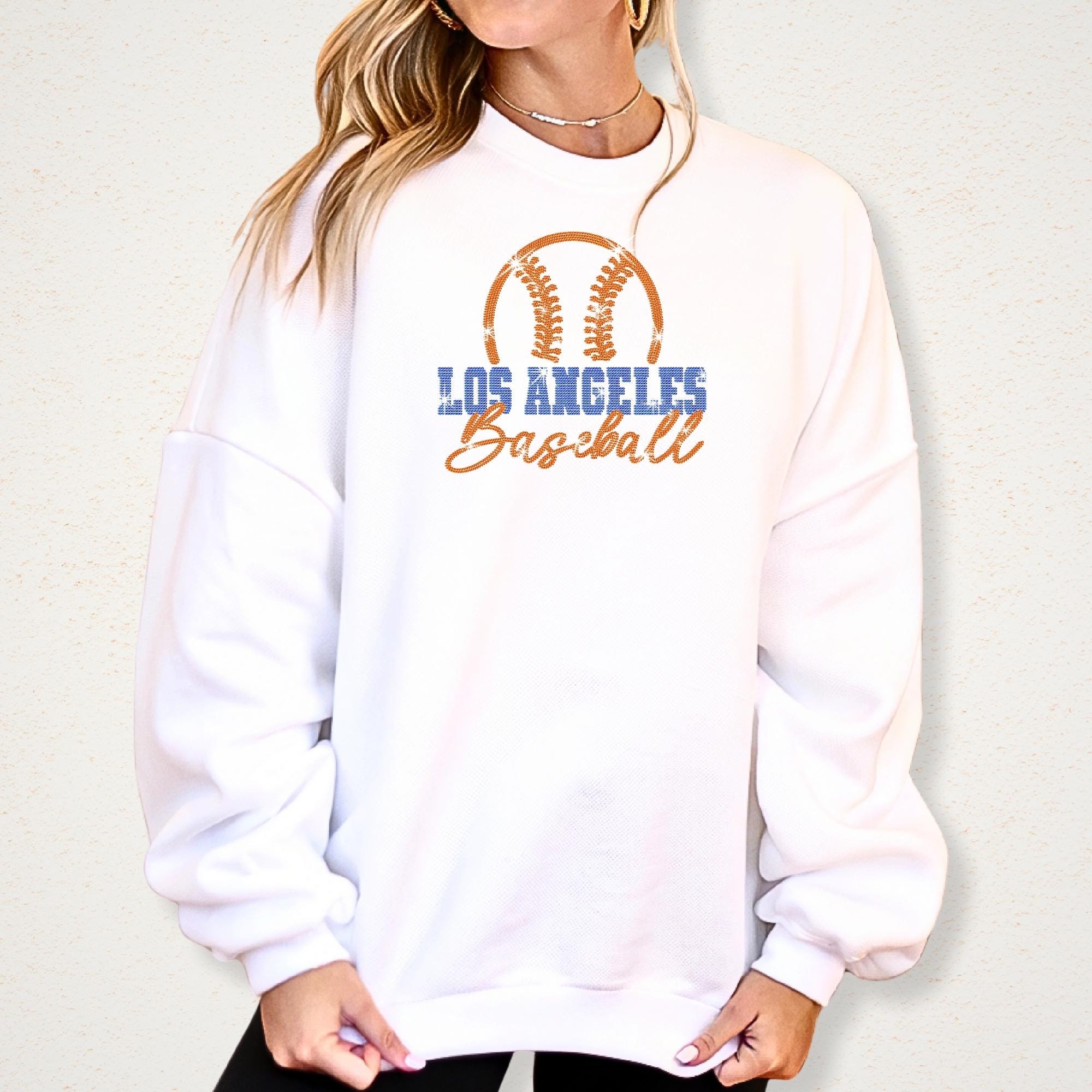 Los Angeles Baseball Team Rhinestone T-Shirt: Sparkling Baseball Tee