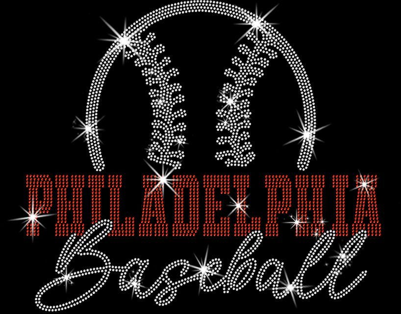 Philadelphia Baseball Team Rhinestone Shirt: Cute Game Day Tailgate Tee