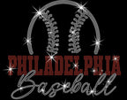 Philadelphia Baseball Team Rhinestone Shirt: Cute Game Day Tailgate Tee