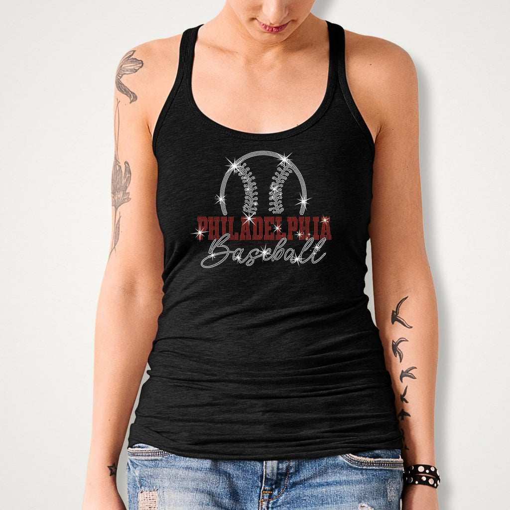 Philadelphia Baseball Team Rhinestone Shirt: Cute Game Day Tailgate Tee