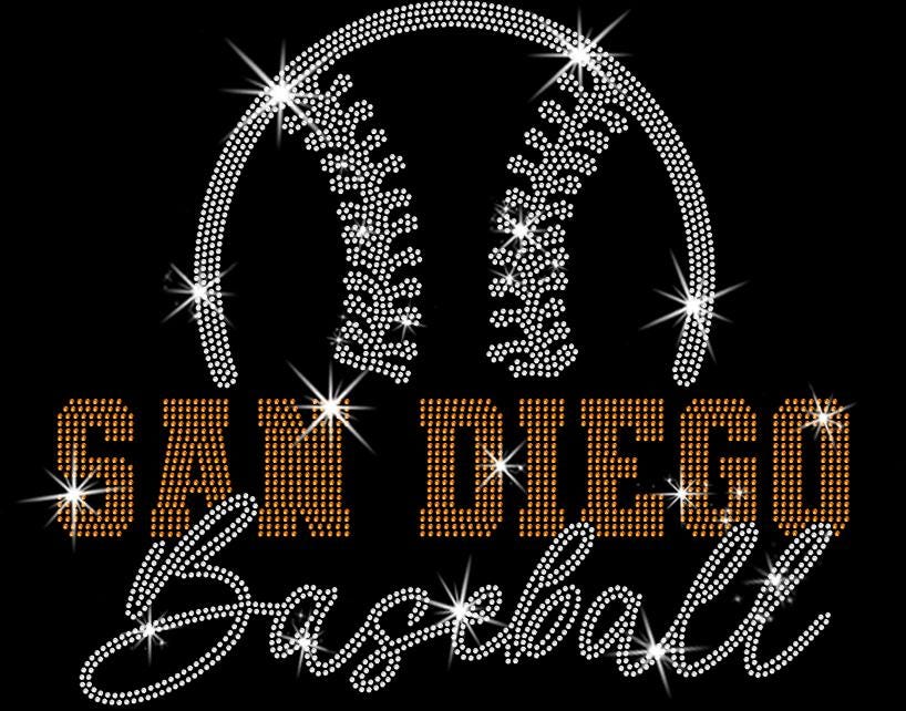 San Diego Baseball Team Rhinestone Shirt: Game Day Tailgate Party Tee