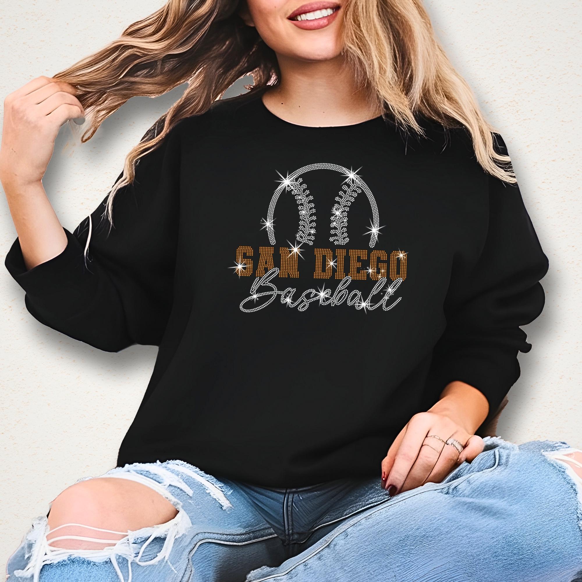 San Diego Baseball Team Rhinestone Shirt: Game Day Tailgate Party Tee