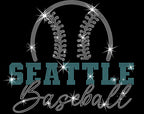 Seattle Baseball Team Rhinestone Shirt: Retro Team Support Tee