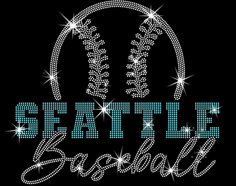 Seattle Baseball Team Rhinestone Shirt: Retro Team Support Tee