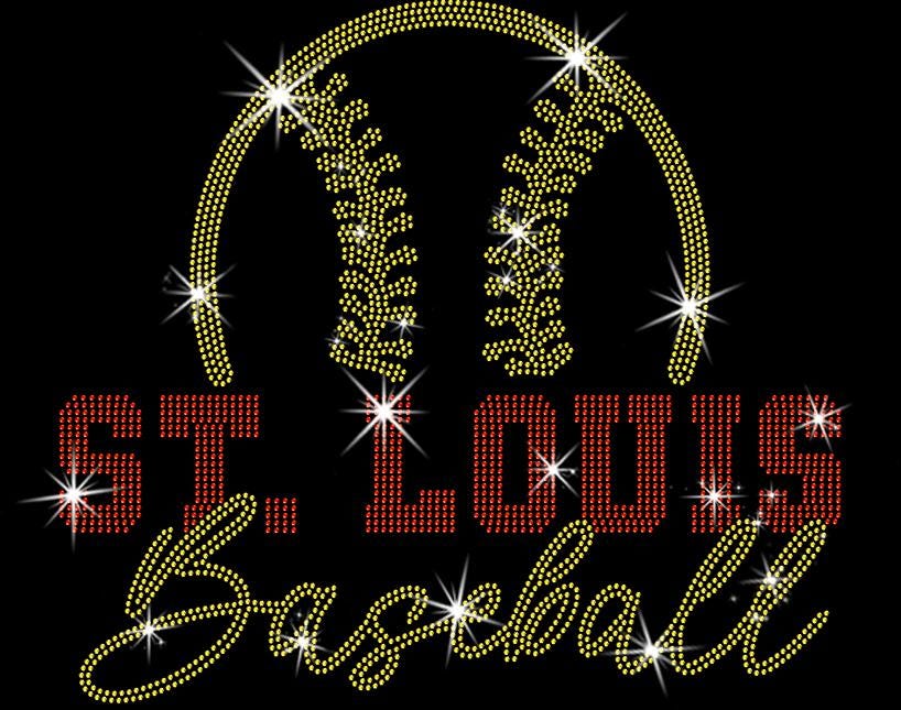 St. Louis Baseball Team Rhinestone Shirt: Sparkly Baseball Season Sweatshirt