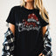 Santa Hat Merry Christmas Rhinestone Shirt: Bling Christmas Party Tee for Women