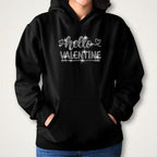 Hello Valentine Rhinestone Shirt: Romantic Lovers Sweatshirt for Her