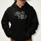 Love You Rhinestone Shirt with Daisies: Sparkly Sweatshirt Gift for Lovers