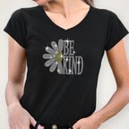 Be Kind with Daisy Rhinestone Shirt: Kind Loved Worthy Outfit