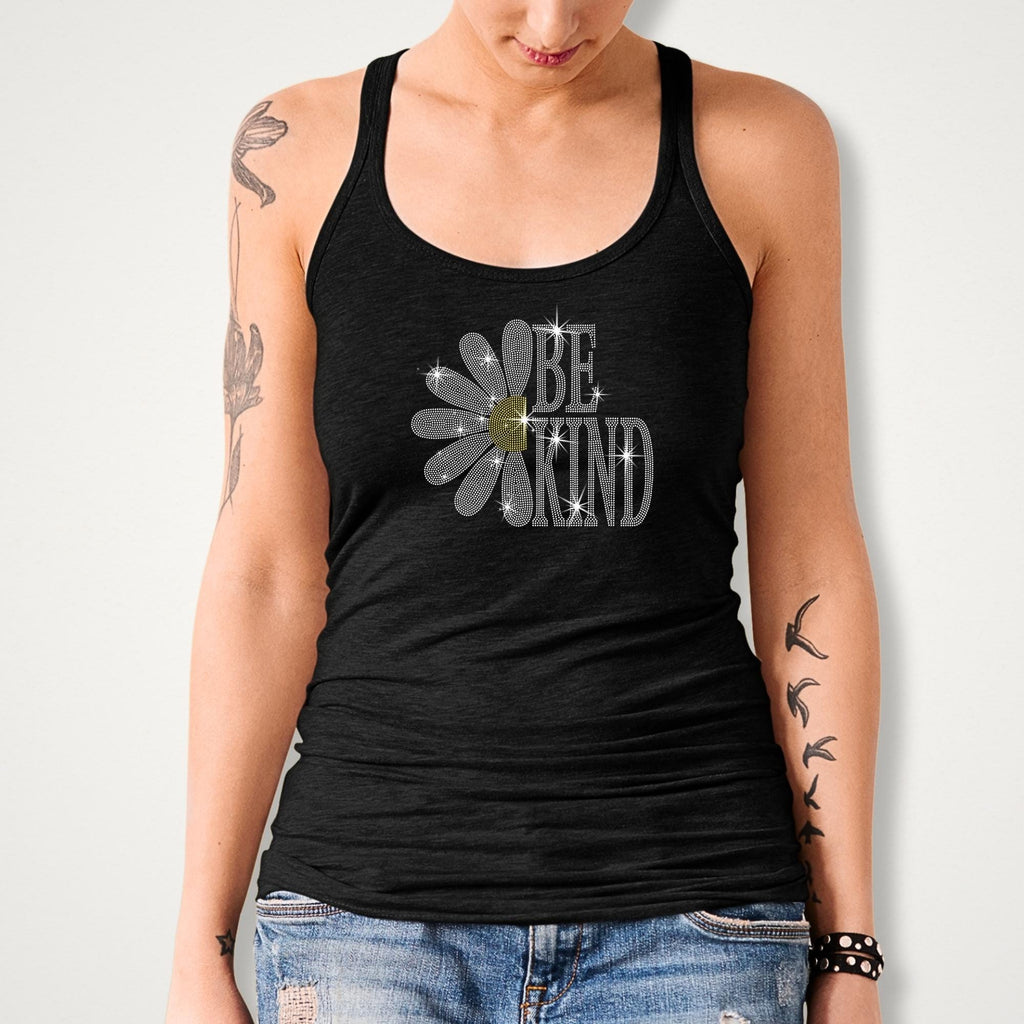 Be Kind with Daisy Rhinestone Shirt: Kind Loved Worthy Outfit