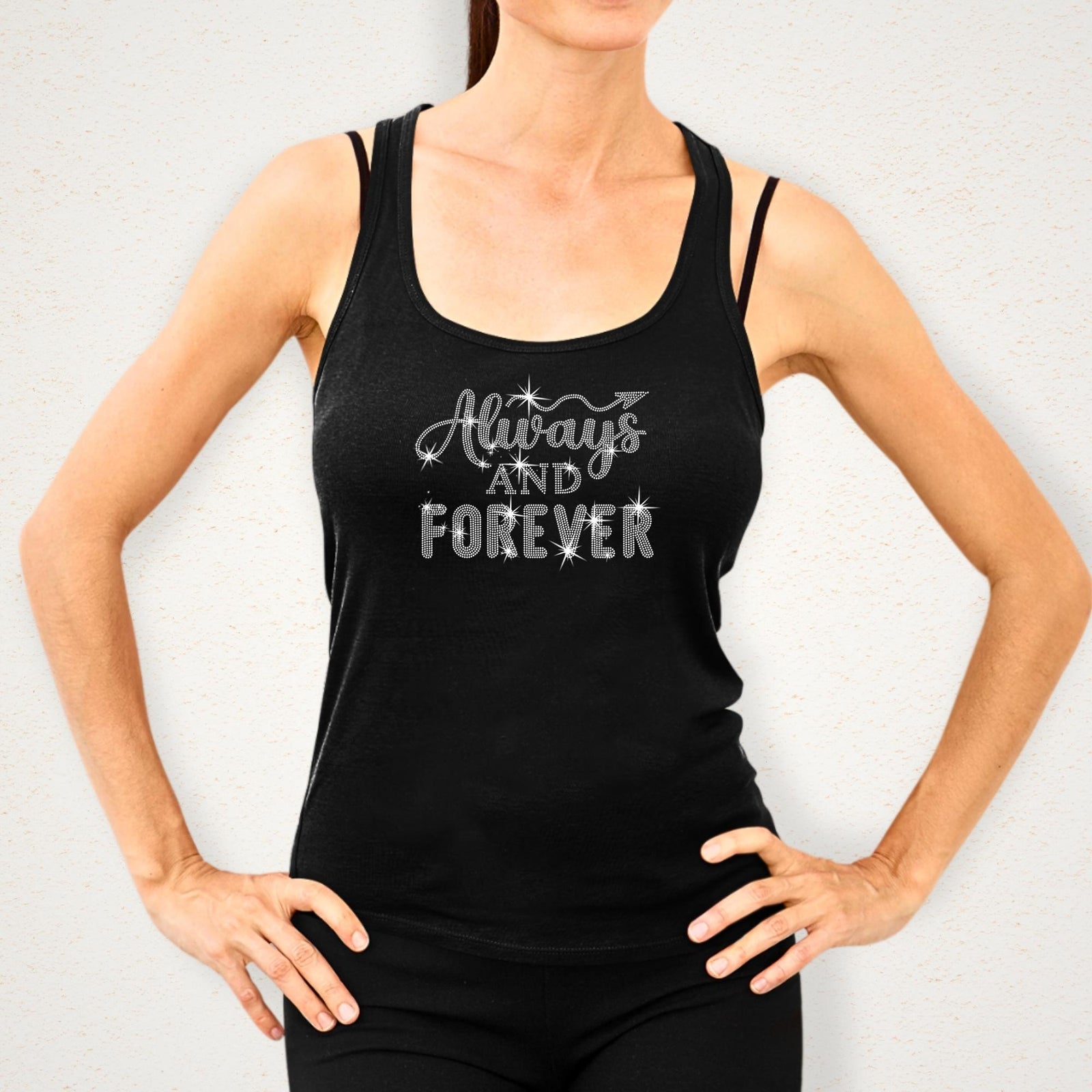 Always and Forever Valentines Rhinestone Shirt: Couple Love Tee
