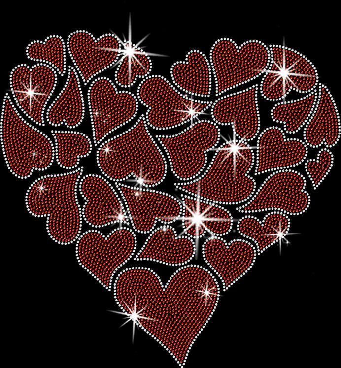 Little Hearts in Heart Shaped Rhinestone Shirt: Couples Valentine Sweatshirt Gift