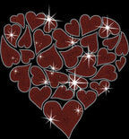 Little Hearts in Heart Shaped Rhinestone Shirt: Couples Valentine Sweatshirt Gift