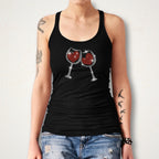 Two Heart in Two Wine Glass Rhinestone Shirt: Special Wine Gift for Valentine's Day