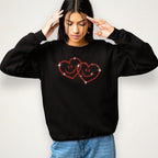 Cute Smiling Hearts Rhinestone Shirt: Funny Valentine Bling Sweatshirt