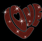 Heart-Shaped Love Rhinestone Shirt: Sparkly Couples Love Sweatshirt